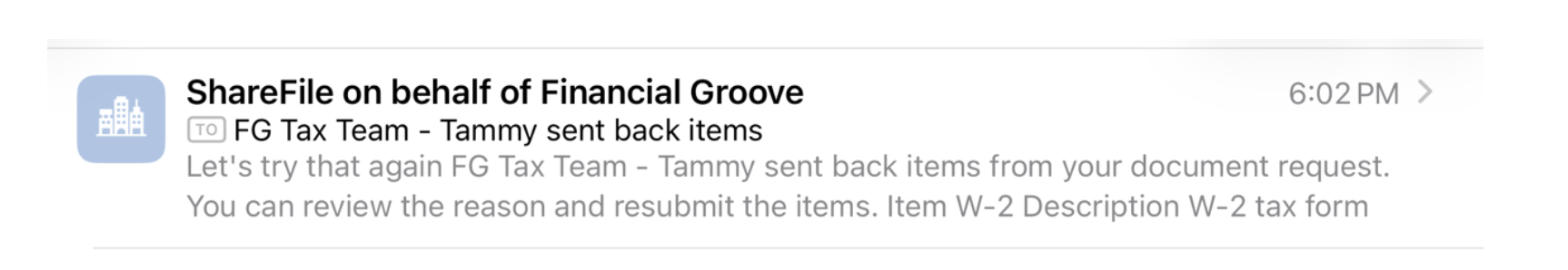ShareFile document status notification